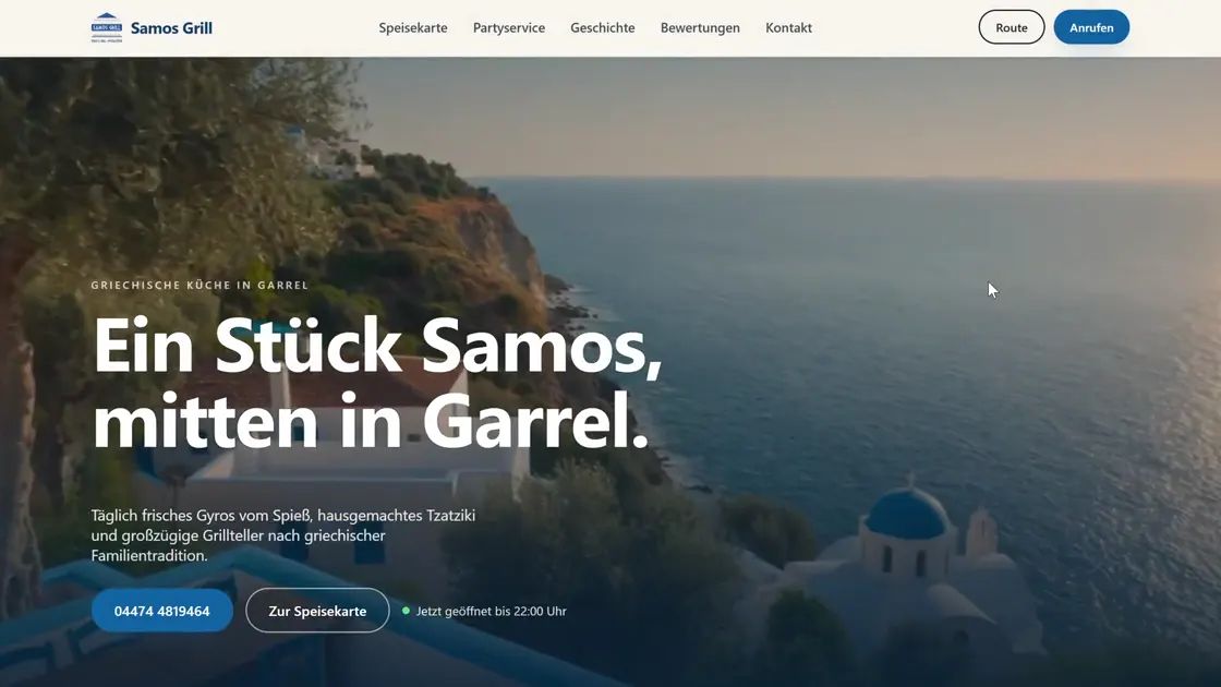 Website eines Grillrestaurants in Garrel