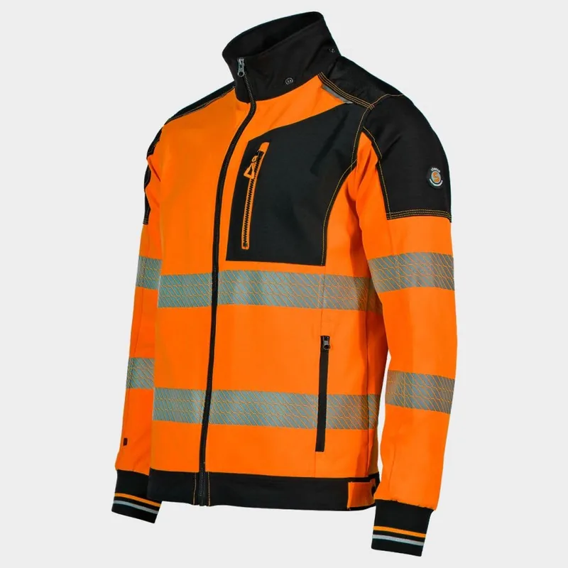 High-Visibility Jacke Orange, Vorderansicht