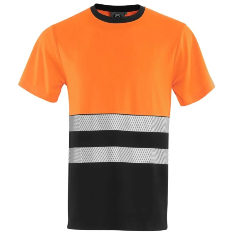 Warnschutz T-Shirt Prisma in Orange/Schwarz, Vorderansicht